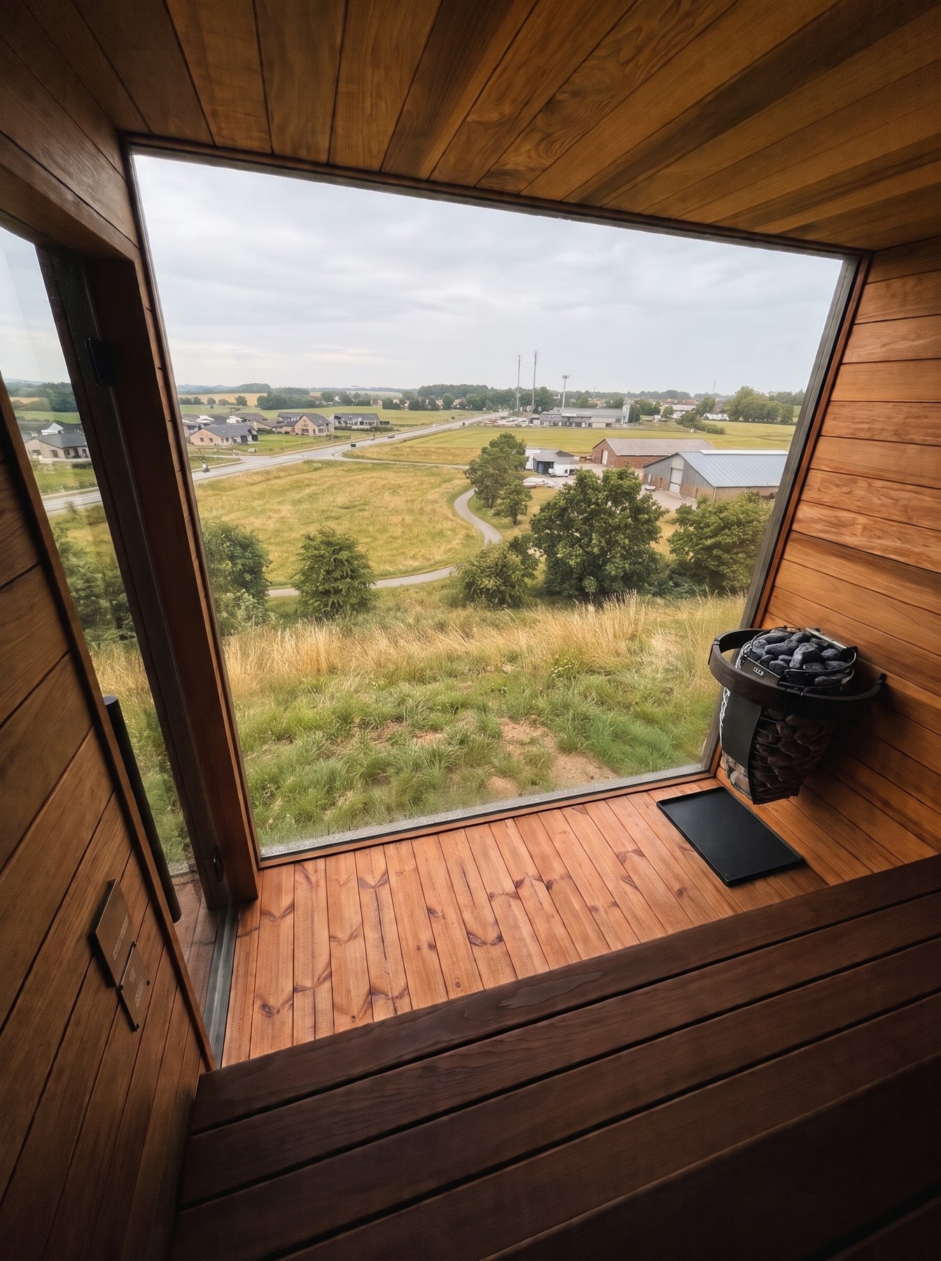 Illustrative electric Inari interior with panoramic glazing